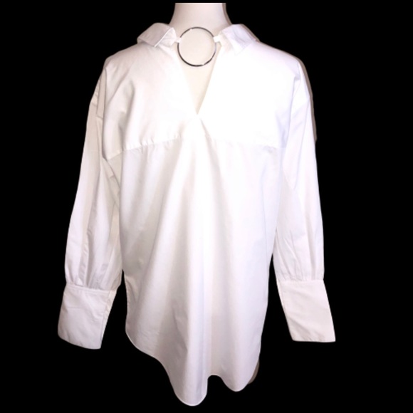 Zara Tops - Zara Woman White Blouse With Silver Ring Small
